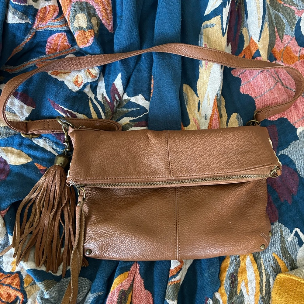 Lucky Brand Brown Genuine Leather Crossbody Bag